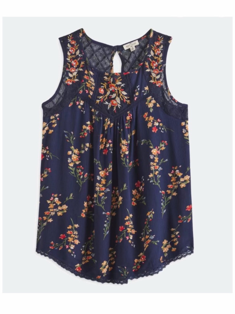 Stitch Fix Mason & Belle Tempesta Floral andLace Sleeveless Top in Navy